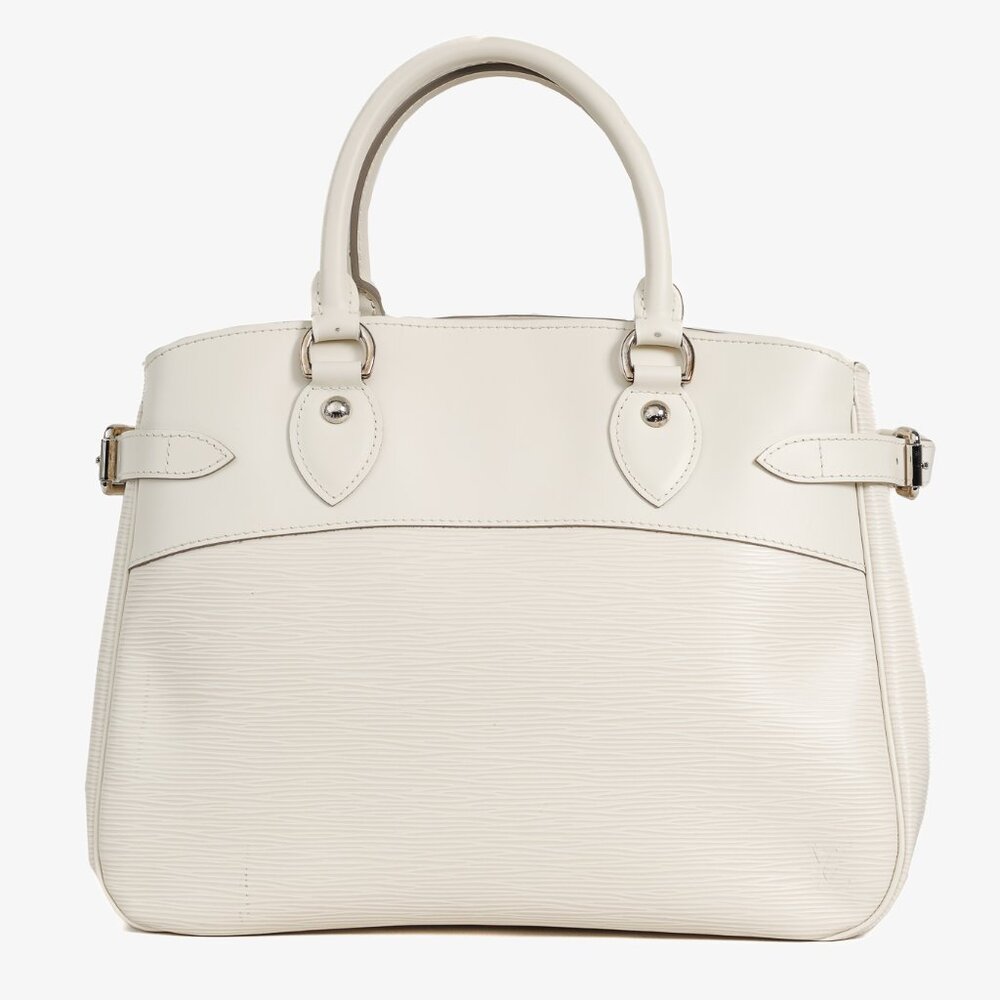 Louis Vuitton Passy PM White Epi Leather Tote Bag